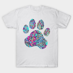 Bright Floral Paw Print T-Shirt